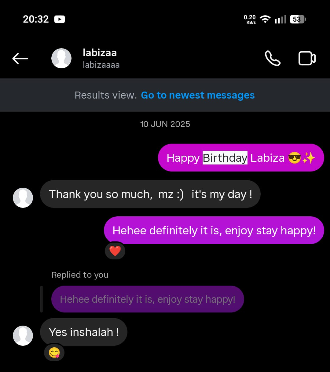 Happy Birthday Labiza — Instagram DM