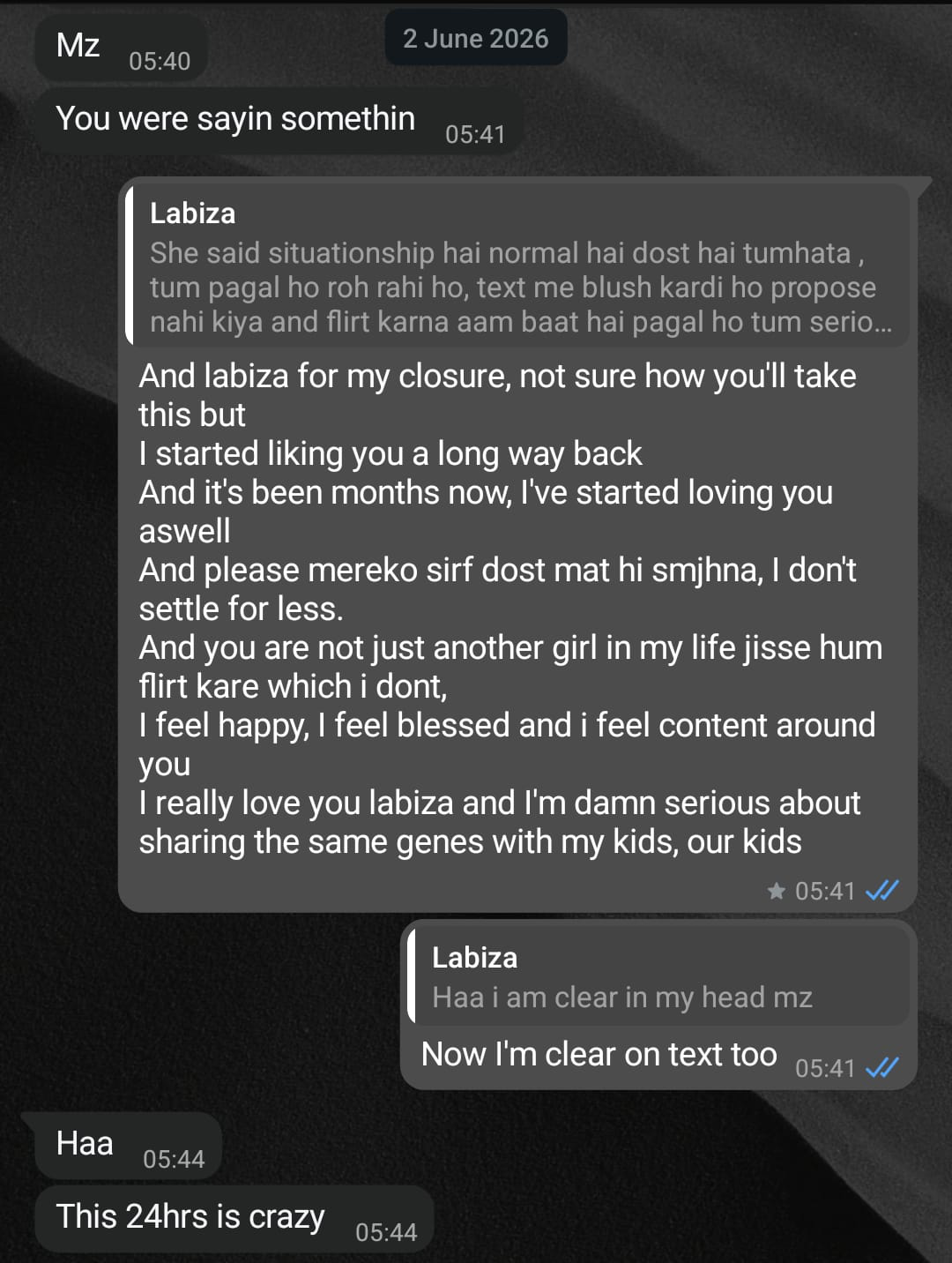 First 'I love you' — Instagram DM (1)